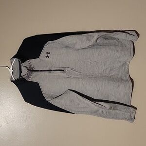 Under Armour Part Zip Jacket Size 2XL Gray Black Pullover Fleece‎ Lined